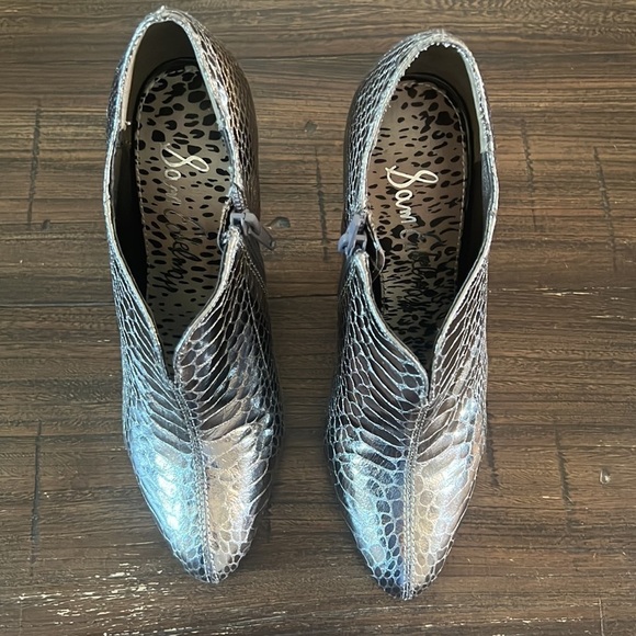 Sam Edelman Metallic Snakeskin Ankle Booties - Picture 2 of 7